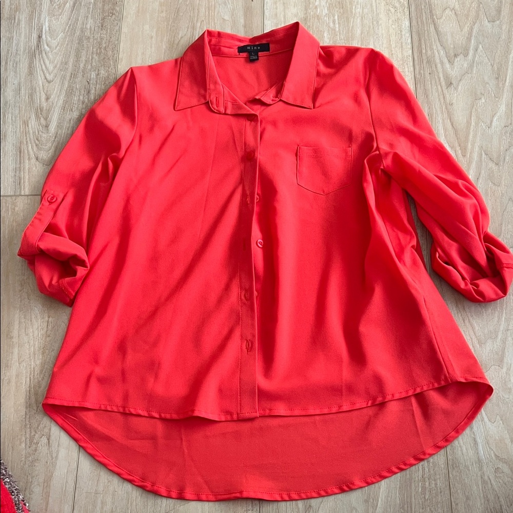 Mine Bright Red Button-Down Shirt